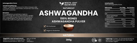 BIO ASHWAGANHDA PULVER White Leaf Nutrition