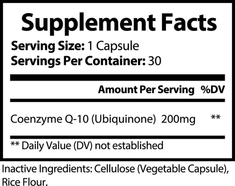 CoQ10 Ubiquinone - White Leaf Nutrition